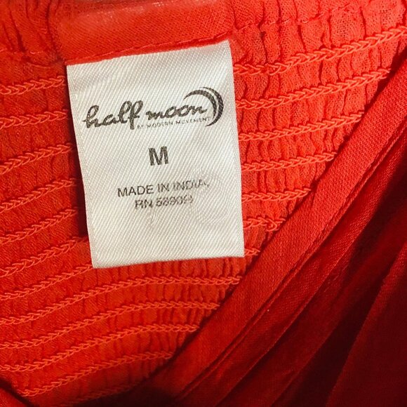 Half Moon Maxi Dress  Pink Knit Graphic Sleeveless Cotton Medium READ - Picture 5 of 10